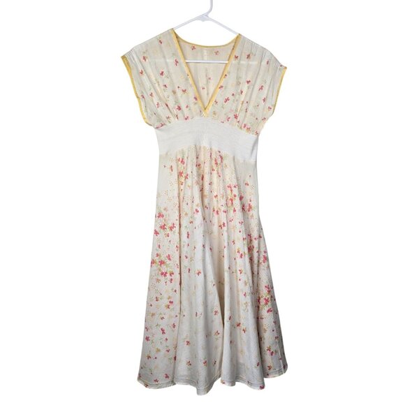 Handmade Dresses & Skirts - Vintage 70s Floral Summer Dress Boho Prairie Cottagecore Empire Waist Handmade